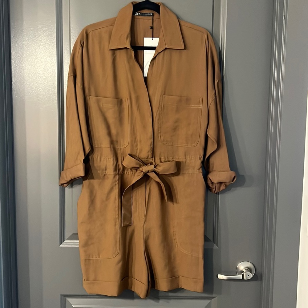 Brown long sleeve romper